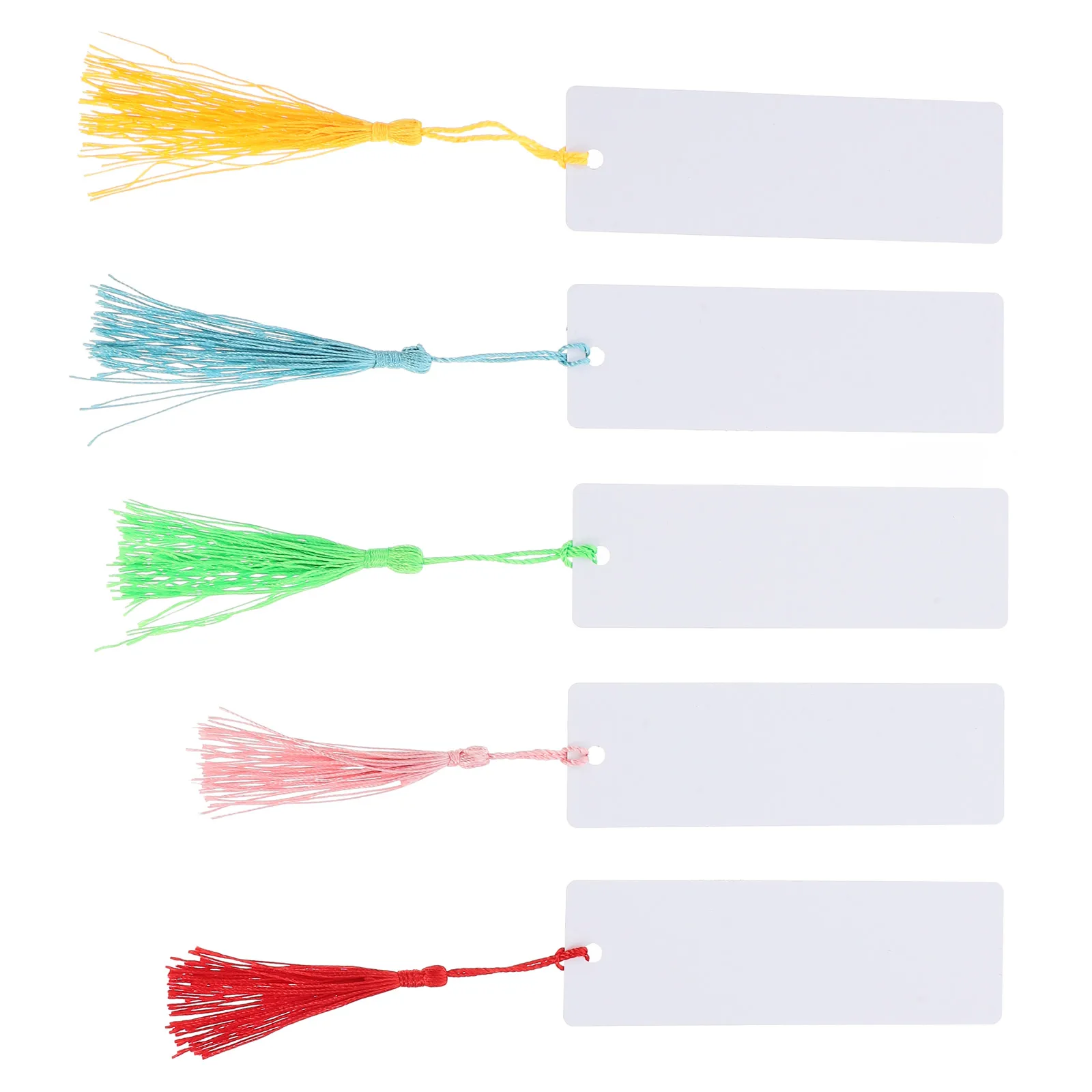

5pcs Rectangle Double-Side Aluminum Blank Bookmarks Heat Transfer Sublimation Diy Colorful Tassels Metal Bookmark For Wedding