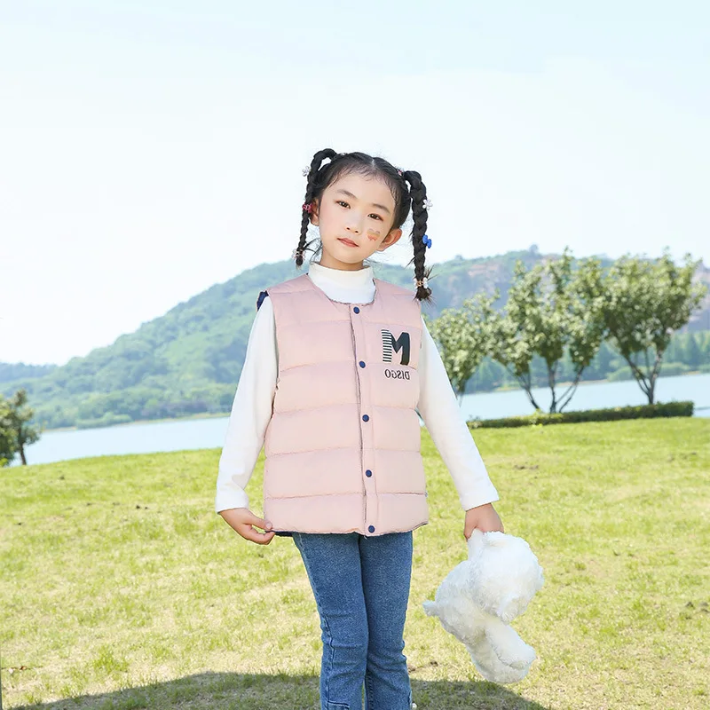 سترات جديدة للأطفال لعام 2025 خفيفة للغاية 80% من ريش البط الأبيض من 4 إلى 5 إلى 12 سنة صدريات رقيقة ودافئة للفتيات لـ 5-15 ℃ الأولاد والبنات #2