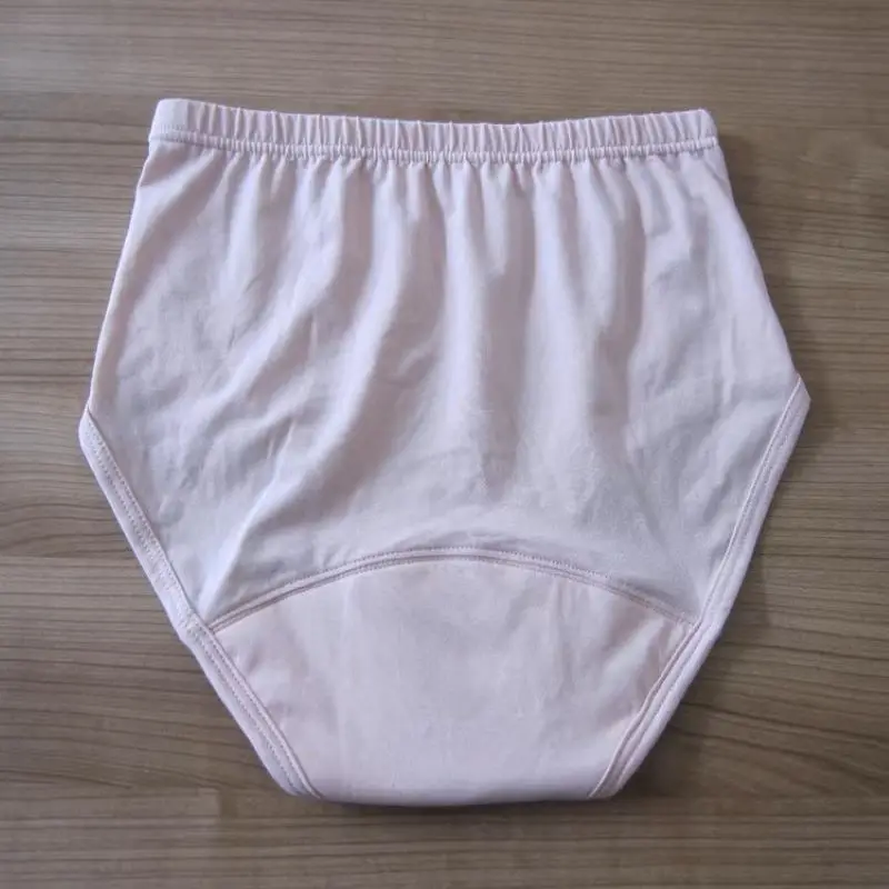 Women High Waist Striped Period Panties Leak Proof Menstrual Briefs Elastic Waist Reusable Padding Ladies Underwear