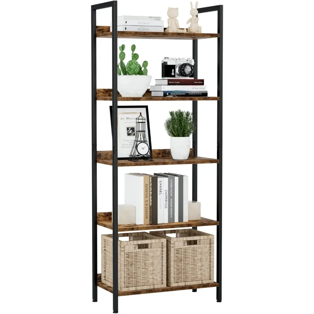 

5 Tier Display Racks, Home Office Display Shelves, Self-Standing Storage Shelf Units for Bedrooms and Living Rooms