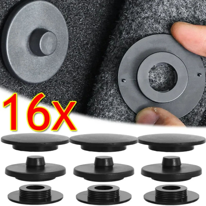 16pcs Car Floor Mat Anti-Skid Fixer Grips Double-Layer Fixed Clips Universal Arpet Fixing Clamps Buckle Fixer Accessories Tools