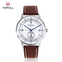 TOPHILL Quartz Watches Vintage Watch  Classic man watch Sapphire Crystal Watches for Man Leather Strap quartz wristwatches 40MM