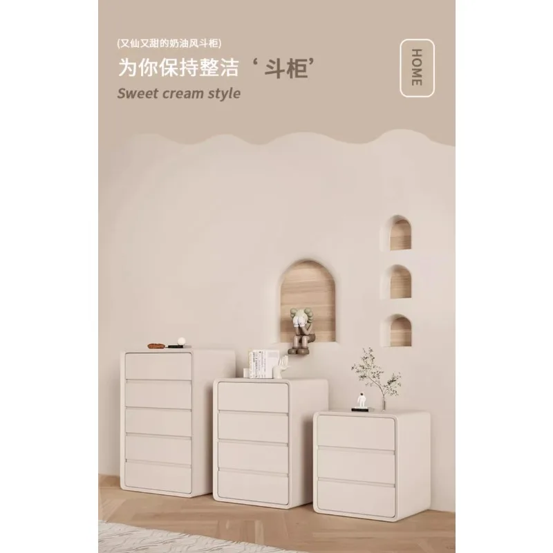 

Cream style five bucket cabinet, minimalist modern solid wood storage cabinet, vertical cabinet, living room storage cabinet