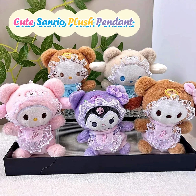 

Sanrio Hellokitty Melody плюшевые игрушки подвесной Kuromi Cinnamoroll мягкий милый брелок для ключей