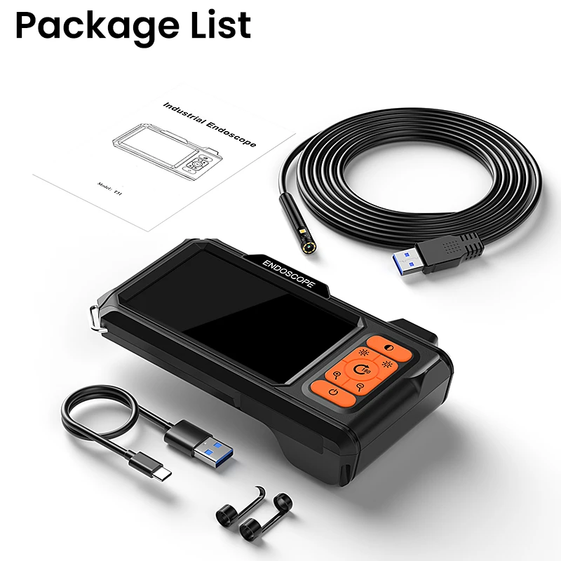 Industrial Endoscope 4.3'' Screen Single Dual Lens 2M-100M Automotive Endoscopy Inspection Borescope Waterproof Plumbing Camera
