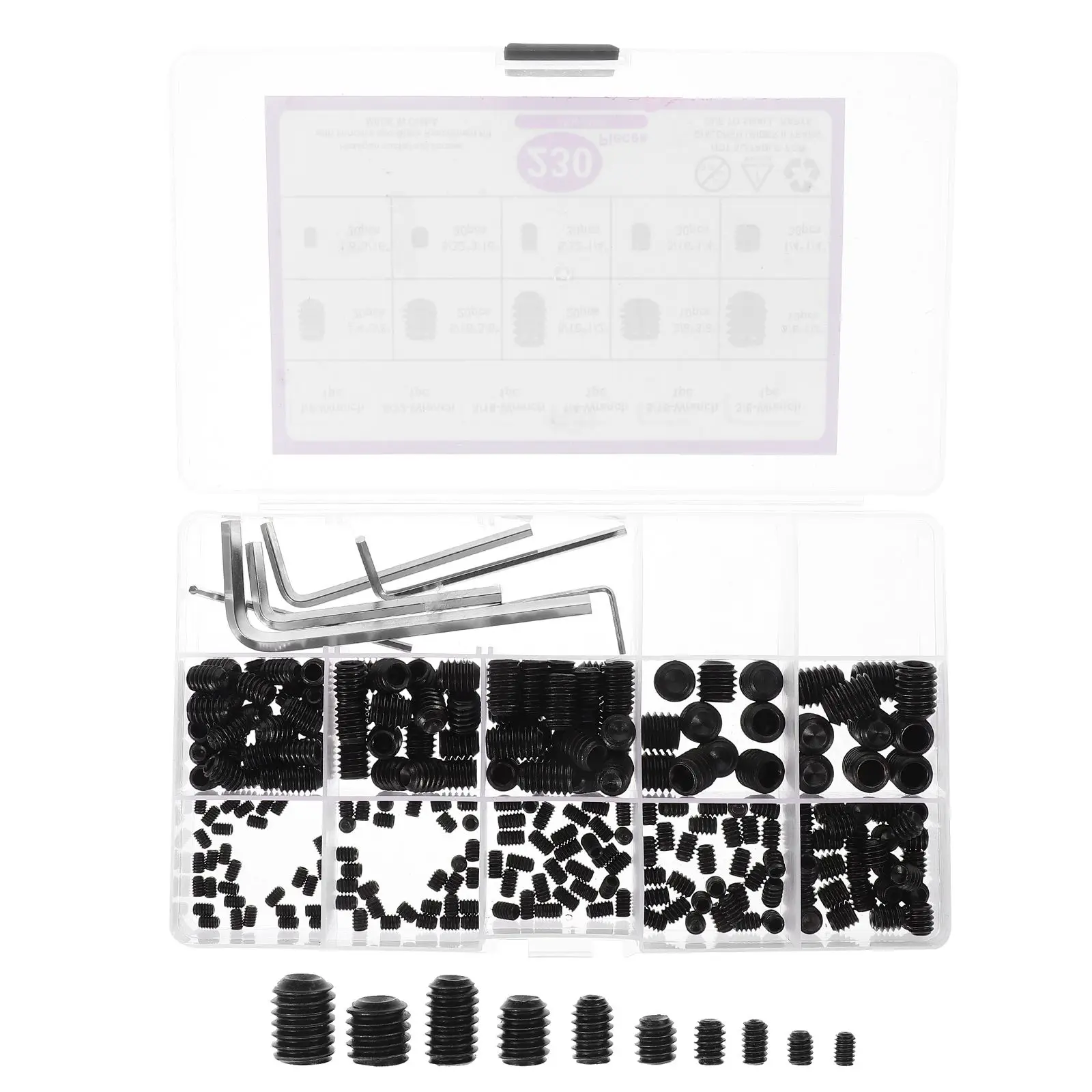 

1 set Set Screw Assortment Kit SAE Size Socket Screws Black Alloy Steel 12.9 Grade Bathroom Fixtures DIY Projects