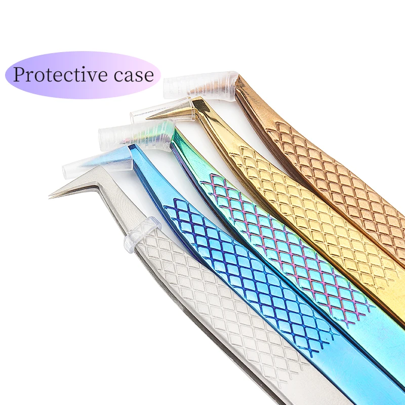 Stainless Steel Fish Scale Tweezers Professional Eyelashes High Precision Anti-static Tweezers Eyelash Extensions Makeup Tools