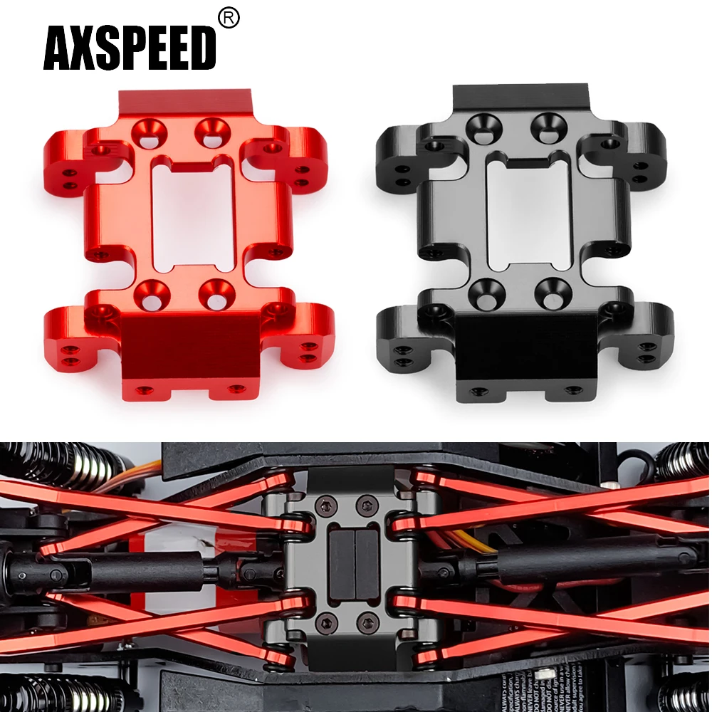 AXSPEED-ギアボックス用の金属合金シャーシ,redcat ascent用のスキッド保護プレート,1/18 rcクローラー,車のアップグレード部品