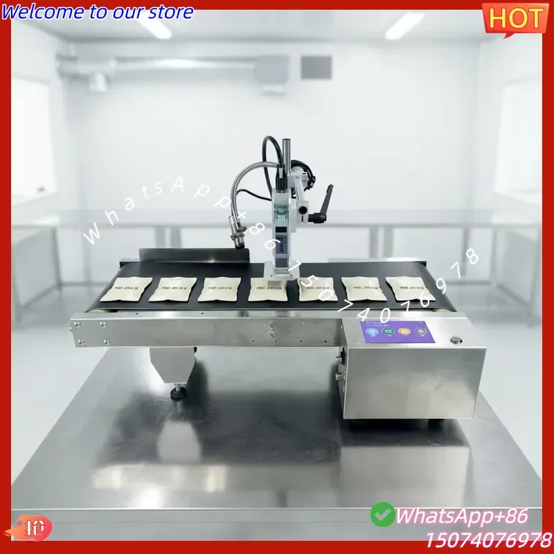 2026 Cheap Fast Dry Ink Inkjet Desktop Small Conveyor Date Coding 600 DPI Tij Printer for Caps Food Bags