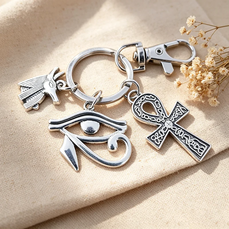 Egypt Ankh Anubis Amulets Cross Key Chain for Car Women Men Personalized Gift Wedding Souvenirs Guests Cool Things Crafts