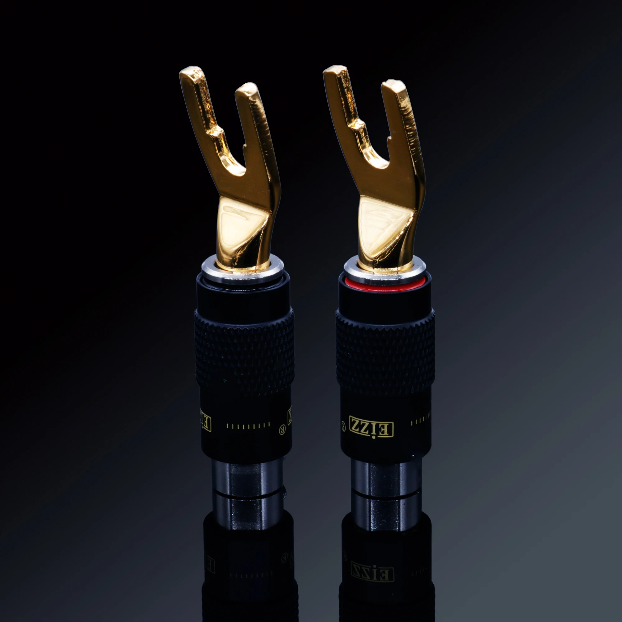 EIZZ-conector de clavija de plátano para horquilla macho, cobre chapado en oro y platino para altavoz de Audio Hifi, poste de encuadernación AMP