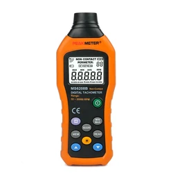 PM6208B contagiri digitale senza contatto ad alta pressione Rpm misuratore di velocità 50 ~ 99999RPM Tester di rotazione del misuratore di velocità massima