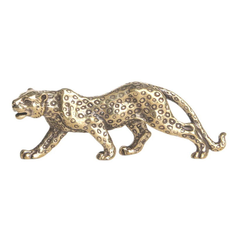 Neue Messing-Vintage-Gepardenfigur Kleine Tischdekoration Glücksbringer Leoparden-Figurine Miniatur-Kunsthandwerk Dekoration – Detail 8