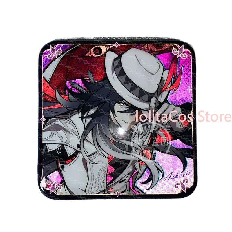 

8cm Square Honkai：Star Rail Ashveil Blade Nihilux Evanescia Reflective Flash Badge Anime Brooch Itabag Decor Gift Cosplay Prop