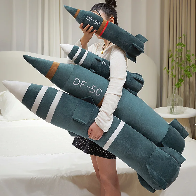 60-120cm Dongfeng Missile Pillow Missile Model Doll DF-61 Plush Toy DF-5C Stuffed Doll Military Enthusiast Collection Boy Gift