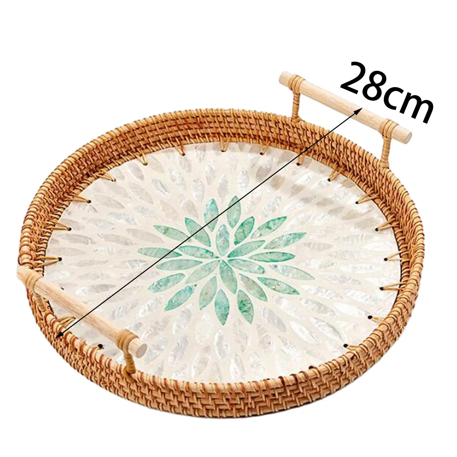 ถาดเสิร์ฟหวายถาดเก็บของตกแต่งสําหรับโต๊ะห้องนั่งเล่นร้านอาหาร