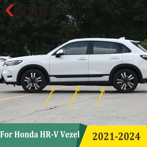 

For Honda HR-V Vezel 2021-2024 Chrome Side Door Body Molding Cover Trim Door Sill Body Strips Car Exterior Accessories