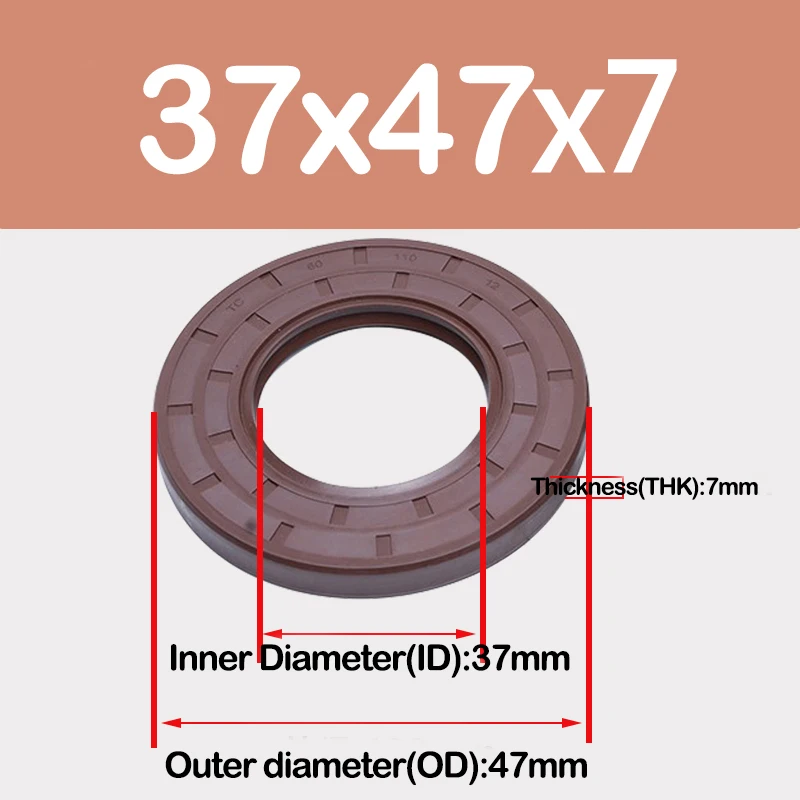 ID 37/38/40/42mm,FKM Framework Oil Seal,TC Fluoro Rubber Gasket Cover Double Lip with Spring for Bearing Shaft,ID*OD*THK