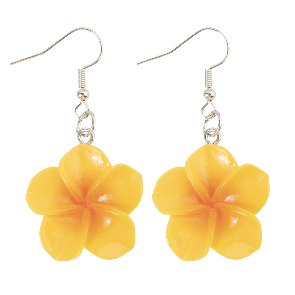 1/5Pairs Kawaii Fresh Resin Egg Flowers Dangle Earrings Set Sweet Mixed Color Flower Charms Pendant Diy Making Jewelry Gifts