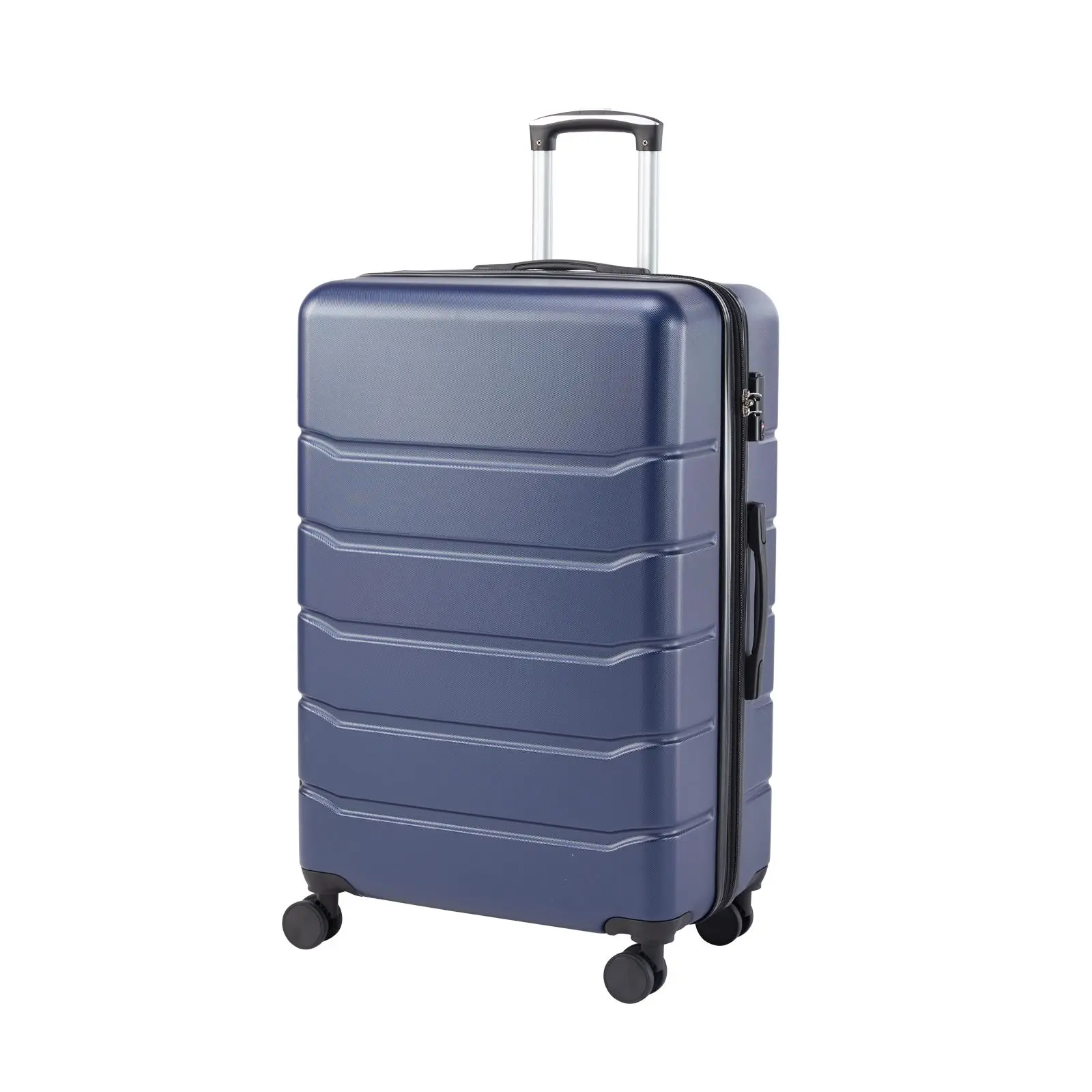 

Hard sided expand suitcase with rotating wheels, TSA lock, retractable handle, blue, 20"
