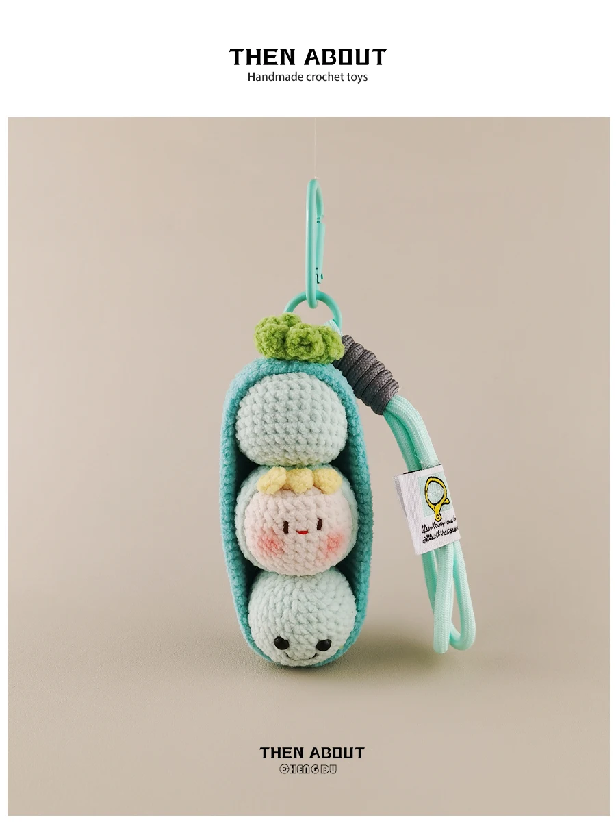 Cute Dumpling Shaped Keychain Bag Charm Fixed Pea Design Fashionable Bag Accessory Key Holder Unique Gift