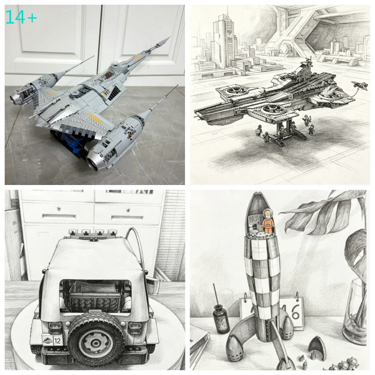 Cheapest 1809pcs Interstellar Conflict Spaceship Mandalorian N-1 Starfighter