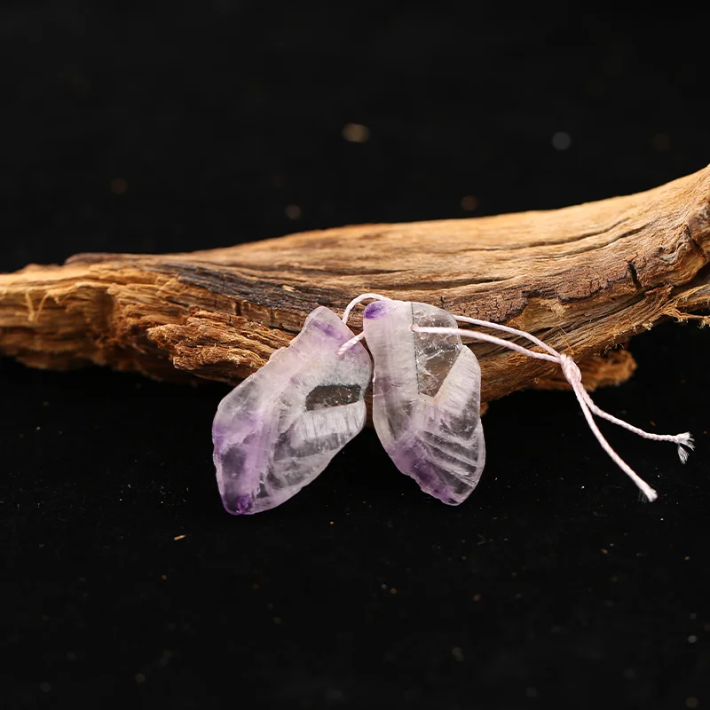 B&F Amethyst  Earring Beads for Jewelry Making, Handmade Natural stones beads, Stones for jewelry Making Supplies