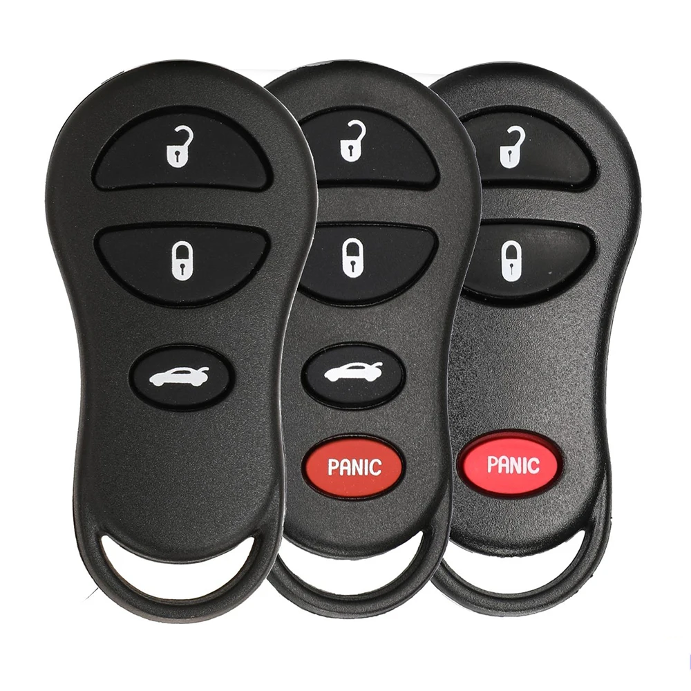 

jingyuqin New Remote Car Key Blank Case Replacement For Chrysler Sebring Jeep Liberty Dodge Transmitter 3/4 Buttons Fob Shell