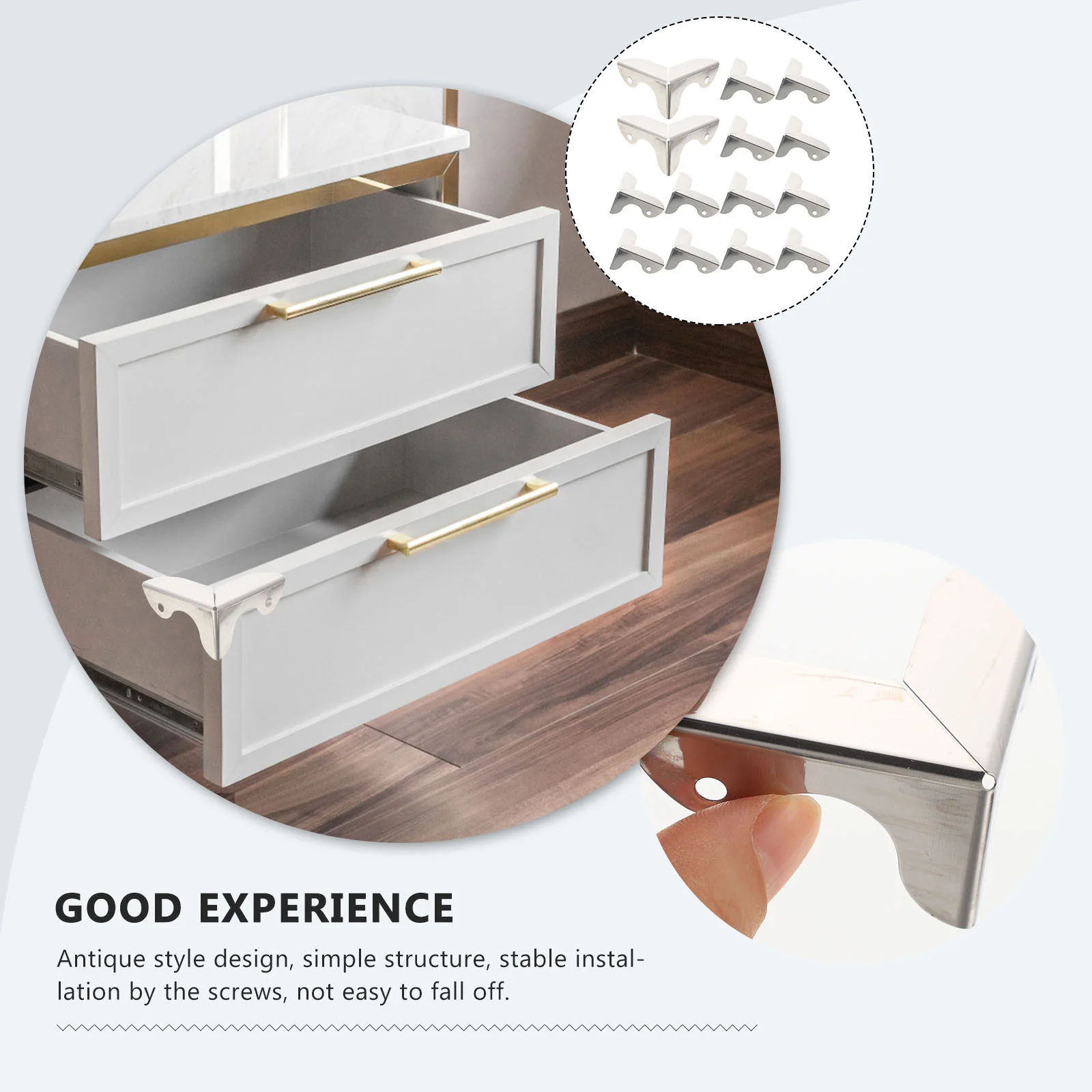 16 Pcs Metal Iron Anti Collision Corner Decorative Edge Protector Guard For Box Wood Box Retro Case Protective Cover Brackets