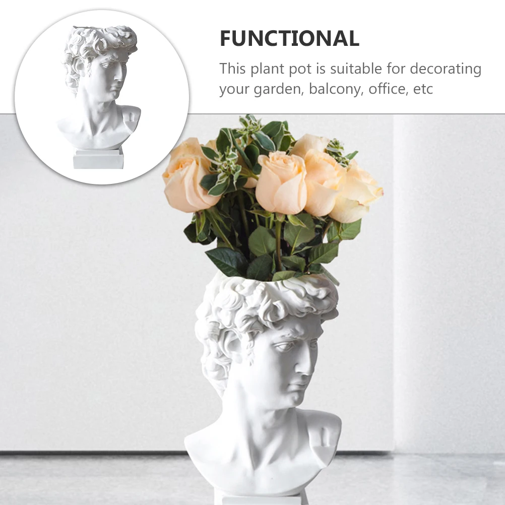 

Creative Resin Pen Holder Vase David Statue Decor Pencil Pot Flower Arrangement Makeup Brush Container Statue