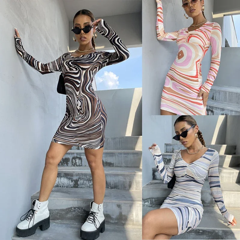 

CPSYM Модное женское облегающее платье на бретельках с принтом в галстук, сексуальное облегающее платье с принтом всего тела и юбка до щиколотки, платье с нерегулярным подолом