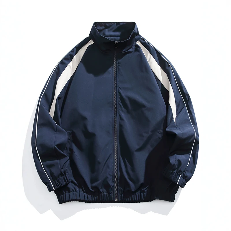 Spring Men's Bomber Jacket Men Reflective strip Anorak Zipper Coat Fashion Man Loose Sports Breathable Baseball Uniform Coats