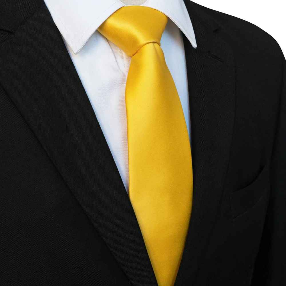 KAMBERFT Klassische Neue 8cm Krawatten für Herren, Einfarbige Krawatte in Rosa, Rot, Gelb, Satin-Krawatten für Geschäft, Hochzeit, Party, Geschenk – Detail 14