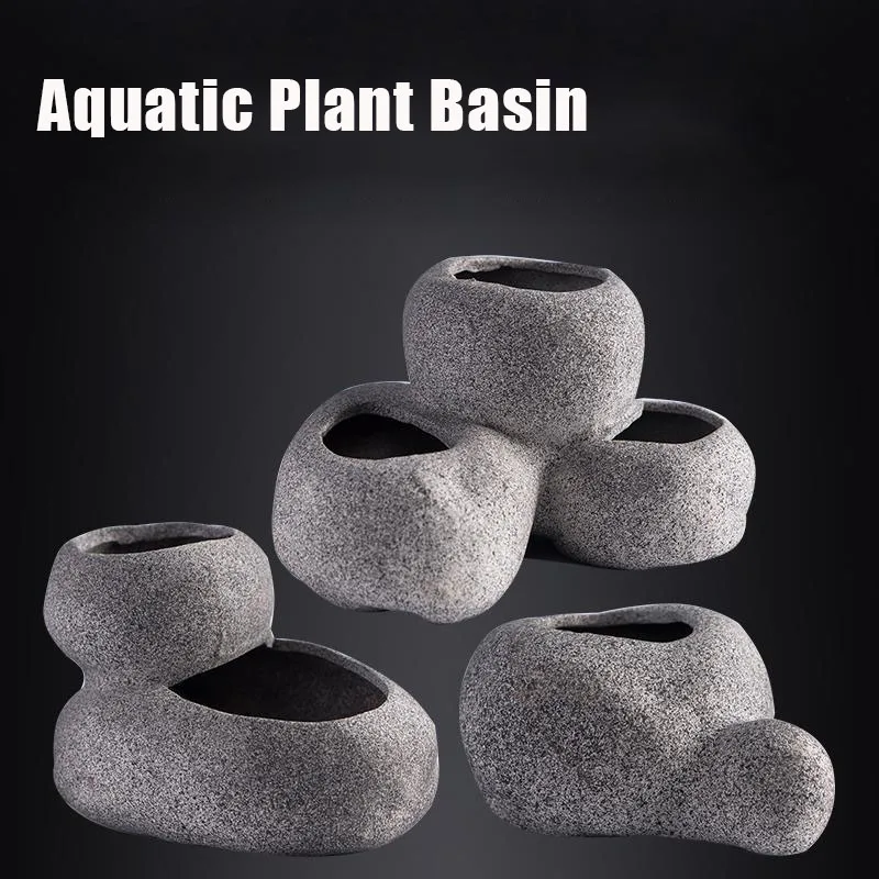 Ceramic Planting Pots Fish Shrimp Incubation Shelter Cave Multipurpose Fish Tank Aquarium Decorations Water Aquatic Plant Basin