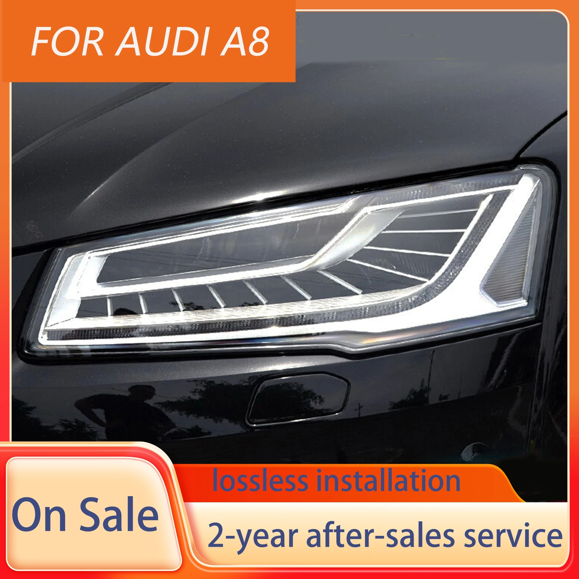 Car Styling HeadLamp upgrade for Audi A8 2011-2013 2014-2017 LED Headlight  DRL Projector Lens Dynamic Auto Accessories