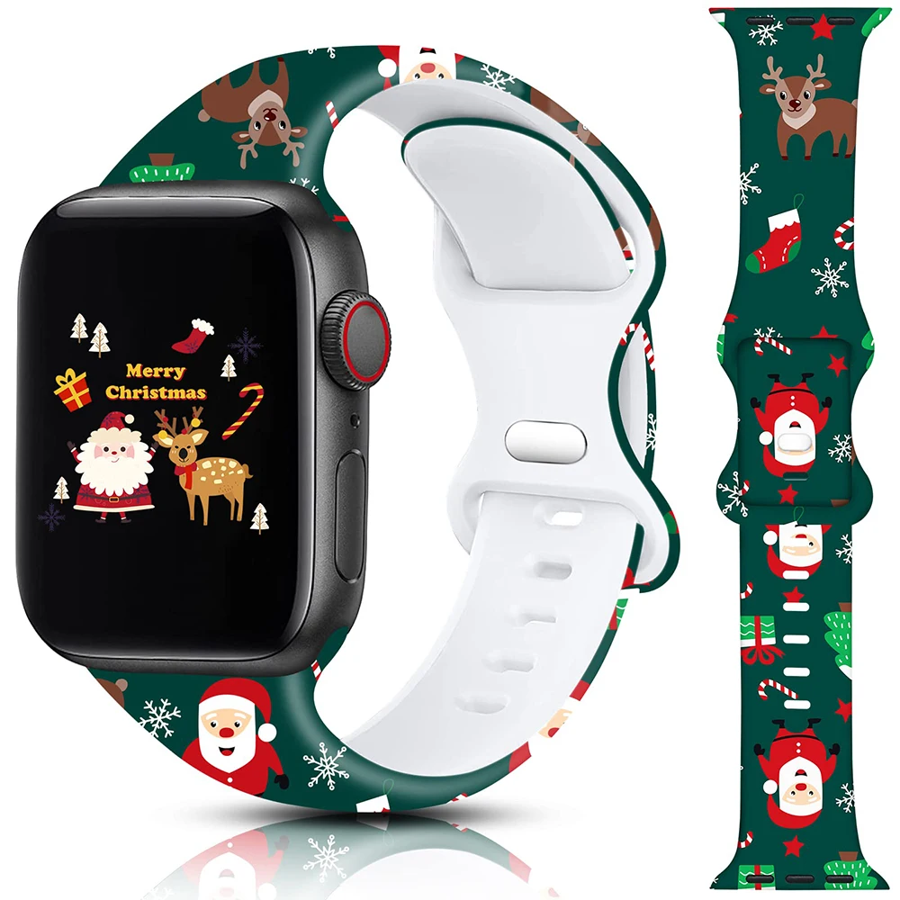 Christmas strap For Apple Watch band 45mm/41mm 44mm 40mm 49mm 42mm Cartoon watchband Bracelet IWatch series ultra 5 4 3 6 SE 7 8 - view 4