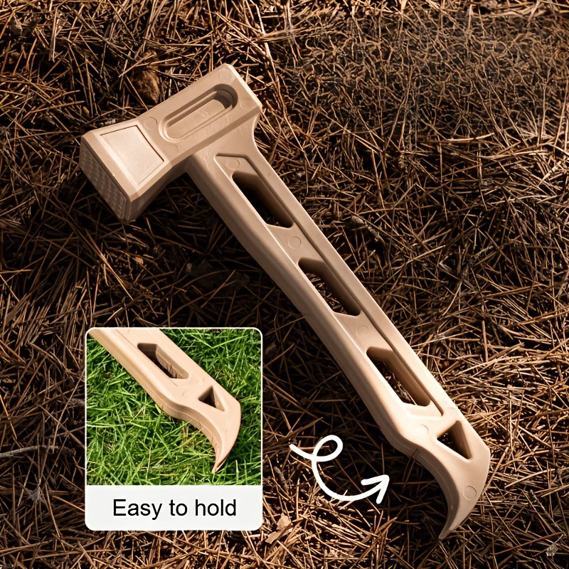 Multifunctional Lightweight Camping Hammer, Tent Peg Tool Built‑in Bottle Opener for Outdoor Road Trip Emergency Use view 5