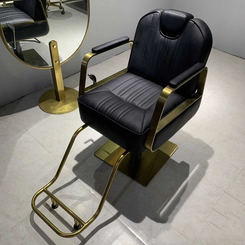 

Reclining Salon Chair Beauty Ergonomic Aesthetic Owl Luxury Barbing Chairs Products For Barbers Barber Sofa Shampoo Hair Pump