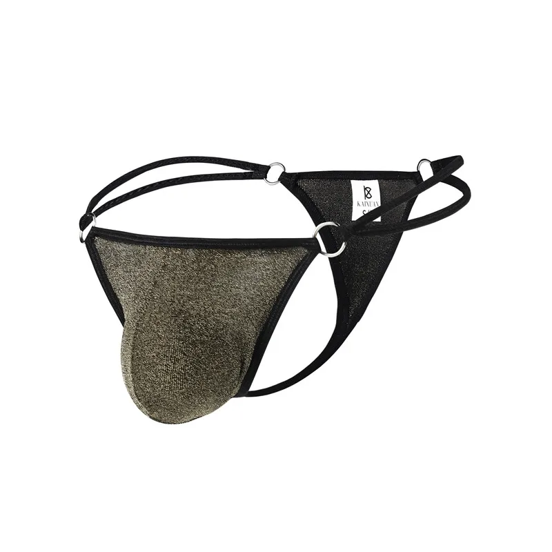 Men Ice Silk Briefs Thin Breathable Mesh Low Rise Underwear U-convex Pouch Hanging Crotch Sexy Male Panties