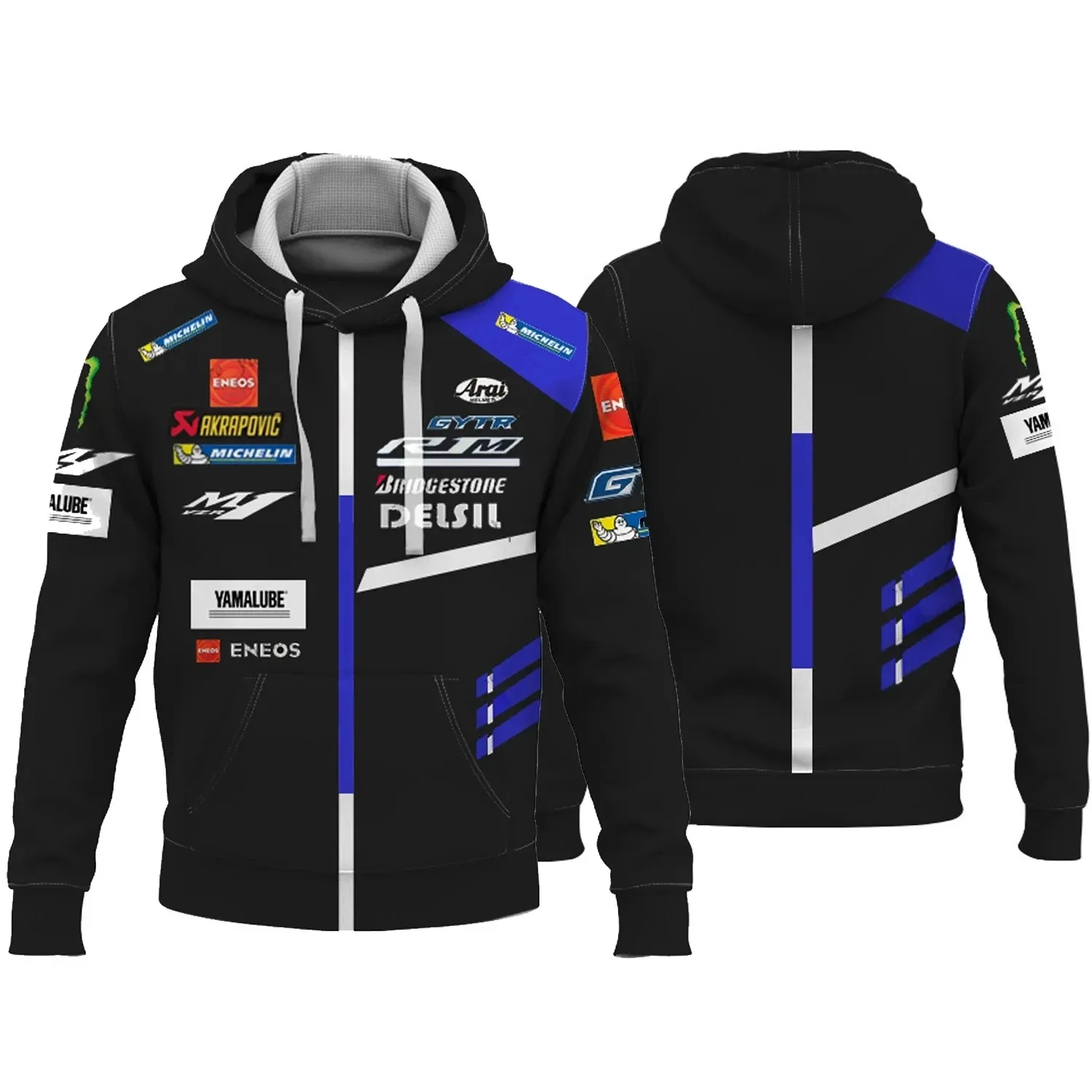 Autumn/Winter 2023 Polaris Racing Rzr Snowmobile Fashion Casual Zipper Hoodie Hot selling Men's and Women's Hooded Jacket