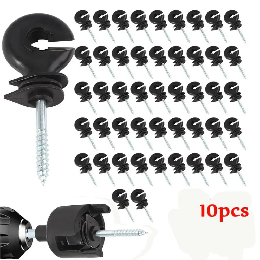 Multi-functional Black Screw-in Insulator Garden Supplies Agricultural Fence Ring Post Electric Fence Wood Post Insulator Farm