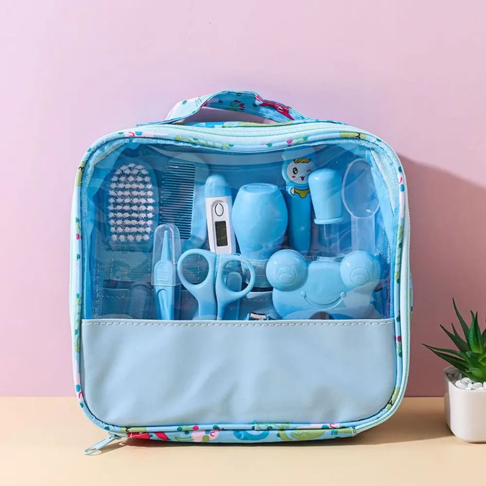 13 unids/set cepillo de lavado de pelo Kit de cuidado del bebé peine aspirador Nasal Kit de aseo para bebés cortaúñas termómetro elementos esenciales para el cuidado del recién nacido