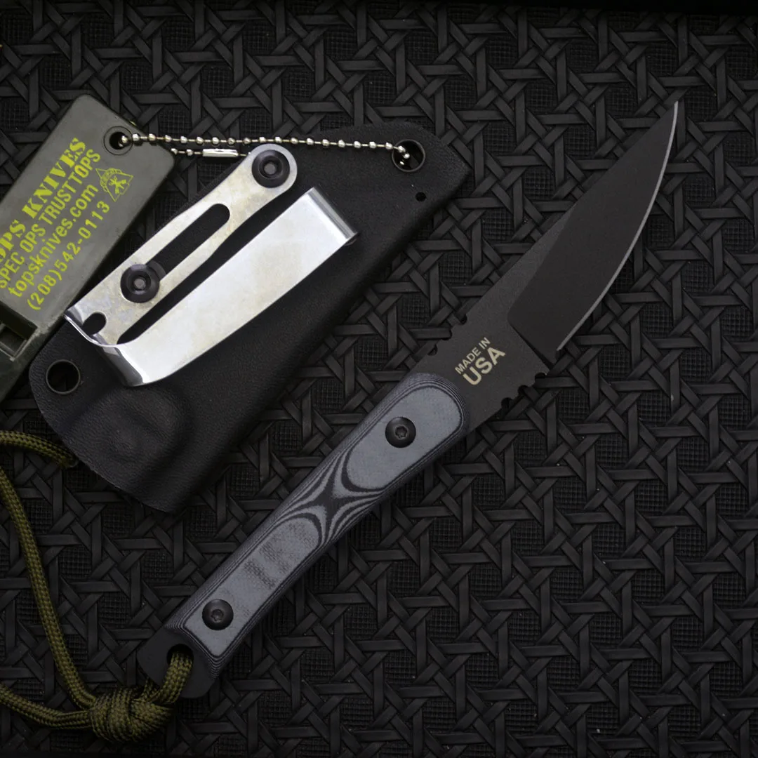 New TOPS Small Straight Knife Outdoor High Hardness Wilderness Portable Sharp Survival Knife Camping Tool Knife