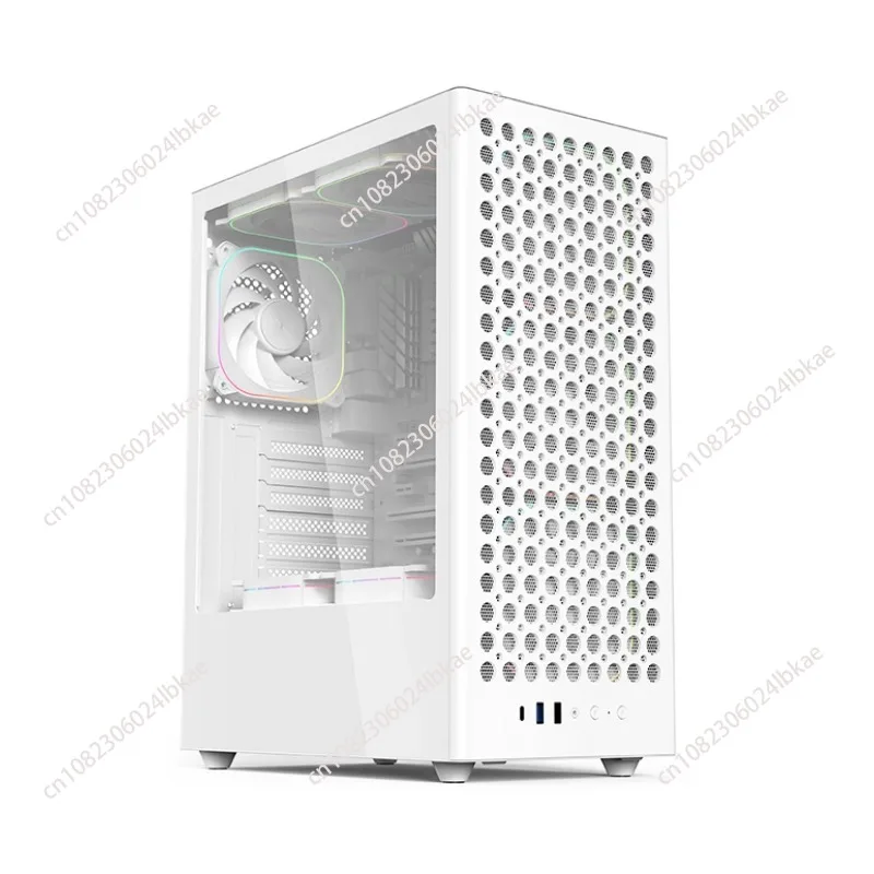 

Desktop pc atx full-tower white case with side window for home, office, and business use - digital display