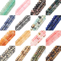 Natural Round Beads Yellow Crystal Rondelle Loose Spacer Beads 15