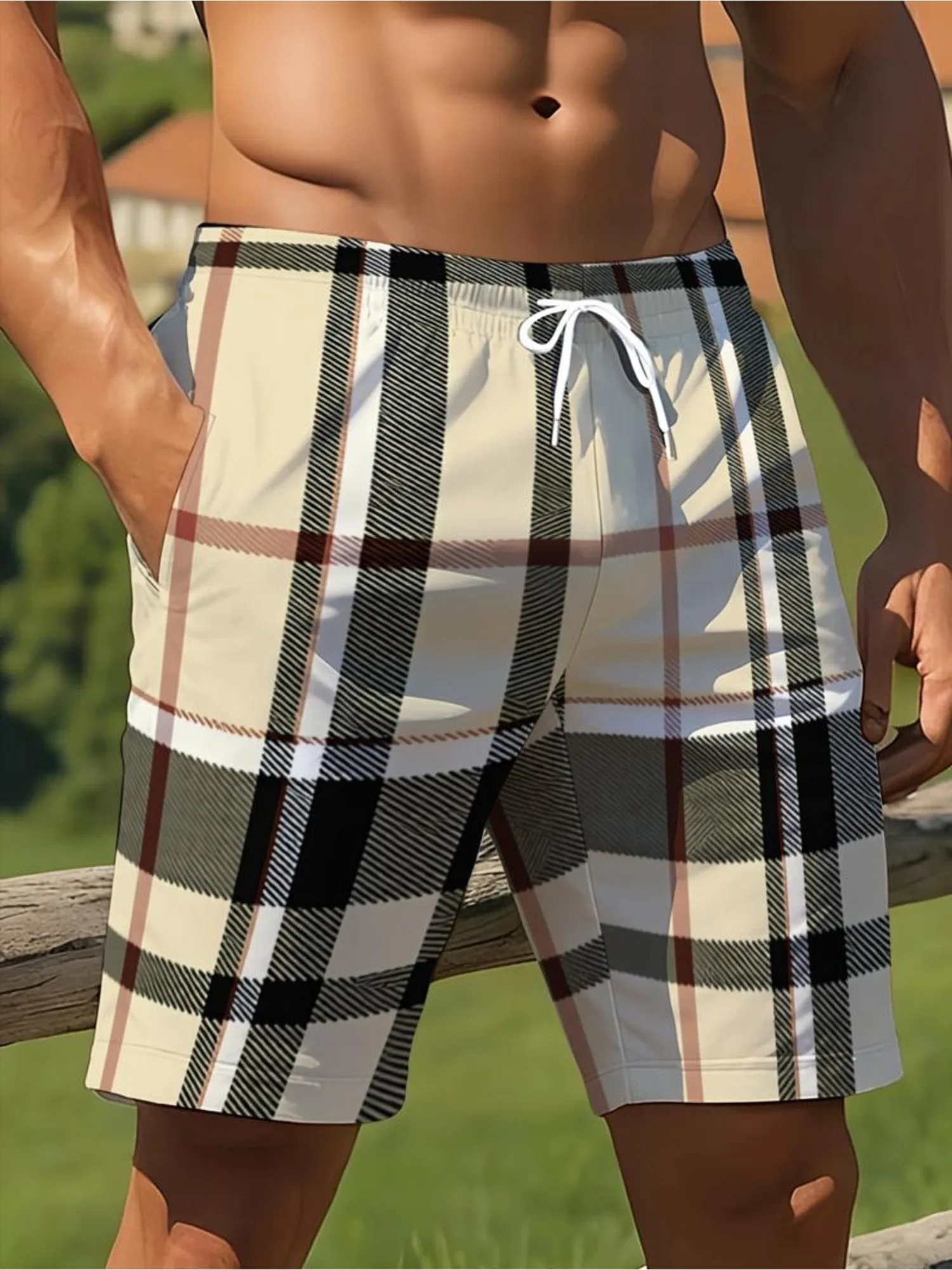 

2026 Summer Men's Short Pants with 3D Print Breathable Lightweight Comfortable Fashionable Outdoor Sports Men's Pants