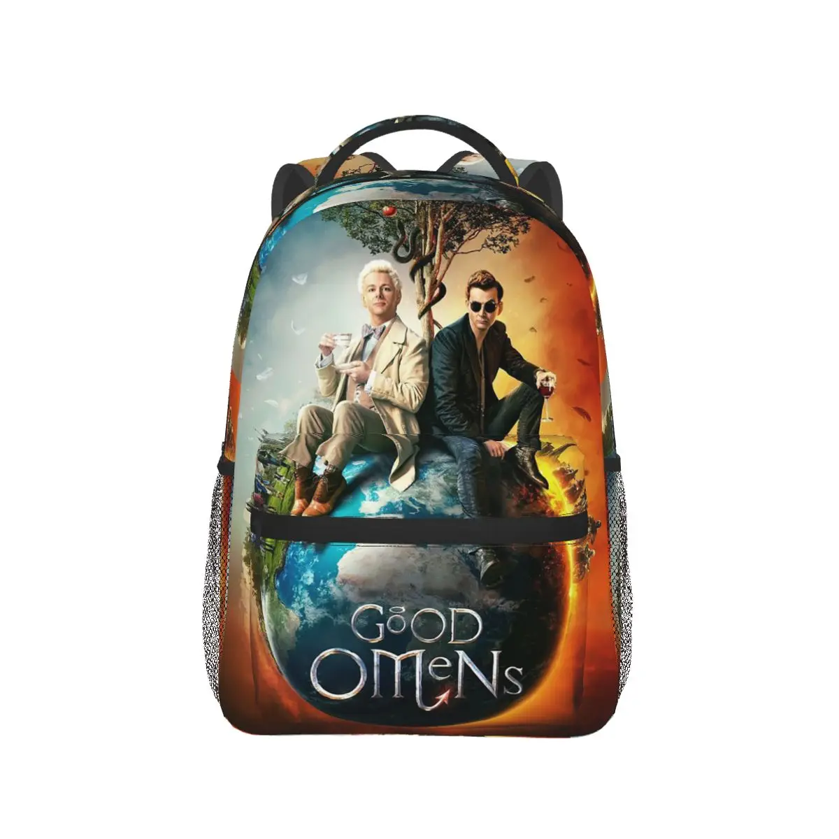 Good Omens TV Series Graphic Backpack Hot Sale Daypack Large Capacity Kids BookBag School Bag Shoulder Bags for Men Women