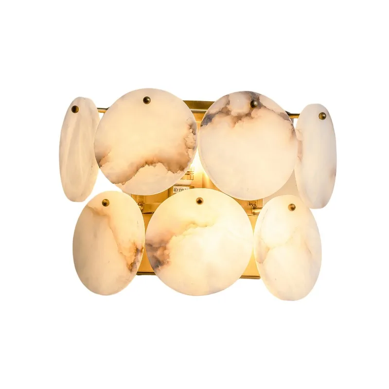 Light luxury all copper marble living room TV background wall wall lamp