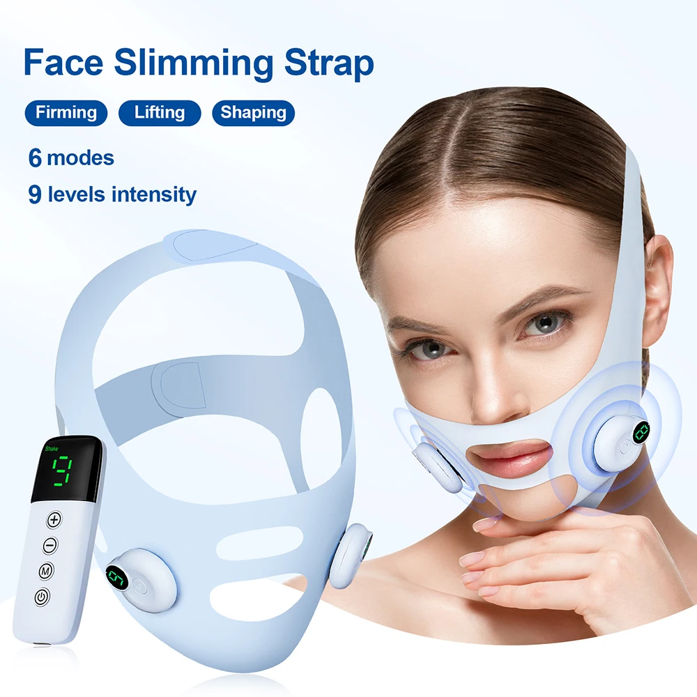 EMS Face Lifting Machine Chin Cheek Slimming Strap Facial Shaping Massager Double Chin Removal V Line Lift Belt Skin Care Tool