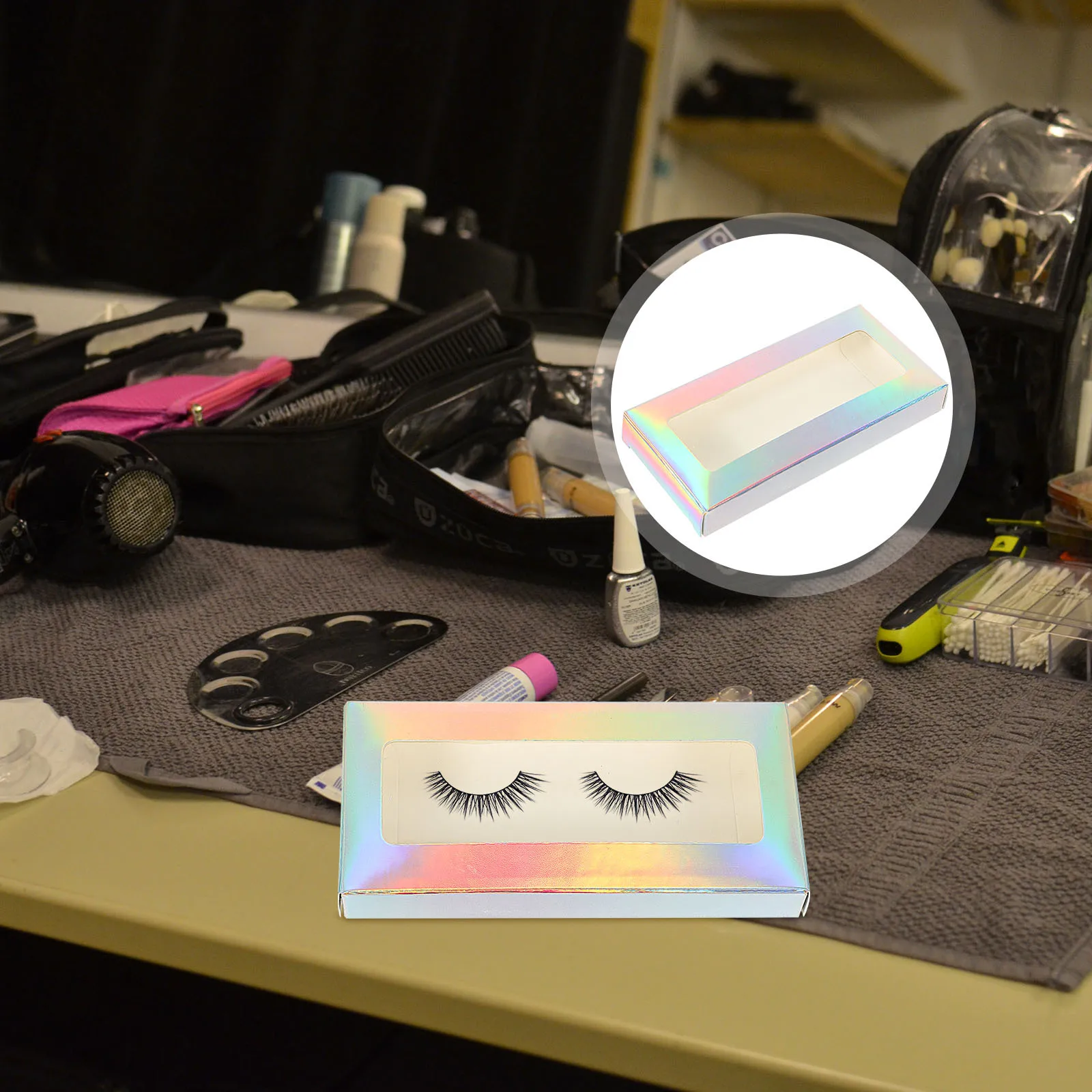 25Pcs Delicate False Eyelash Packaging Box Transparent Lid Eyelash Organizer Cases Lash Cases Delicate Lash Case